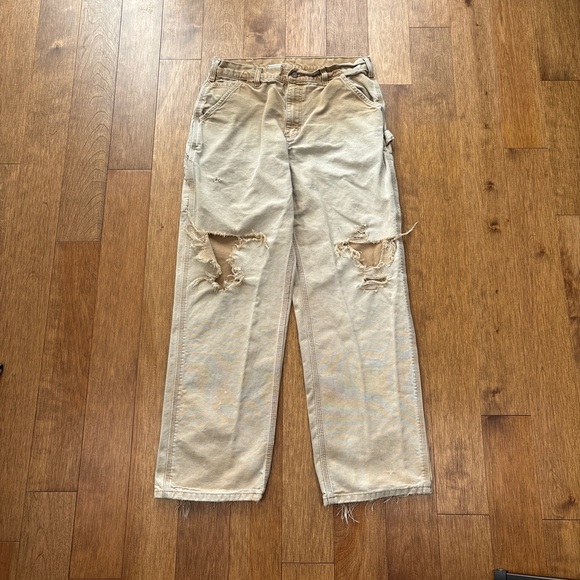 Men’s Vintage Carhartt thrashed and faded carpenter pants - Picture 2 of 8